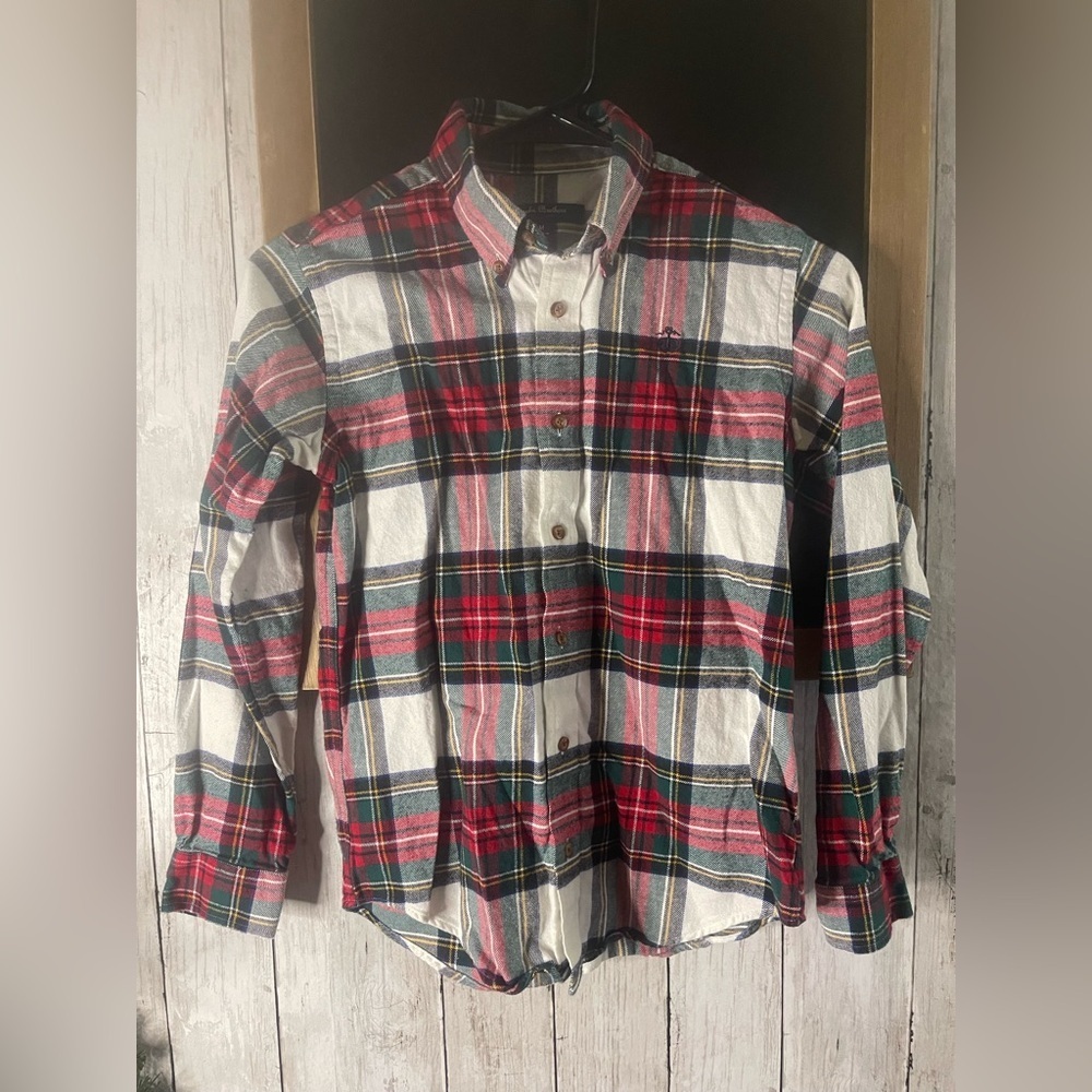 Boys Brooks Brothers Plaid Button Down Size Medium